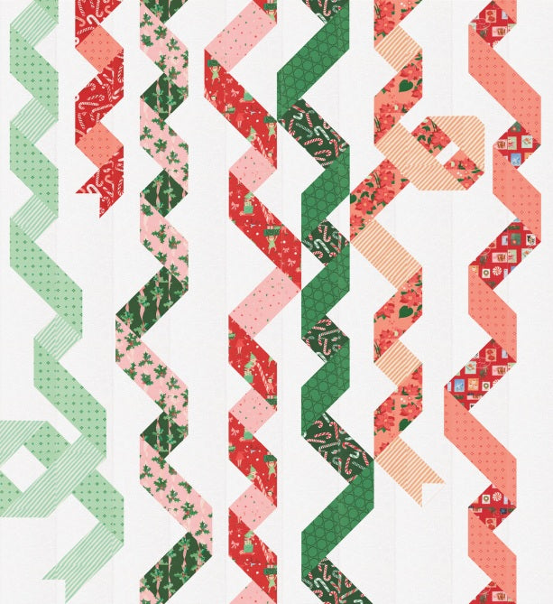 Tiny Christmas by Lizzy House - Vintage Ribbons Quilt Kit