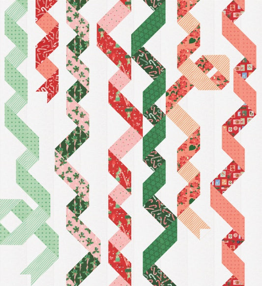 Tiny Christmas by Lizzy House - Vintage Ribbons Quilt Kit