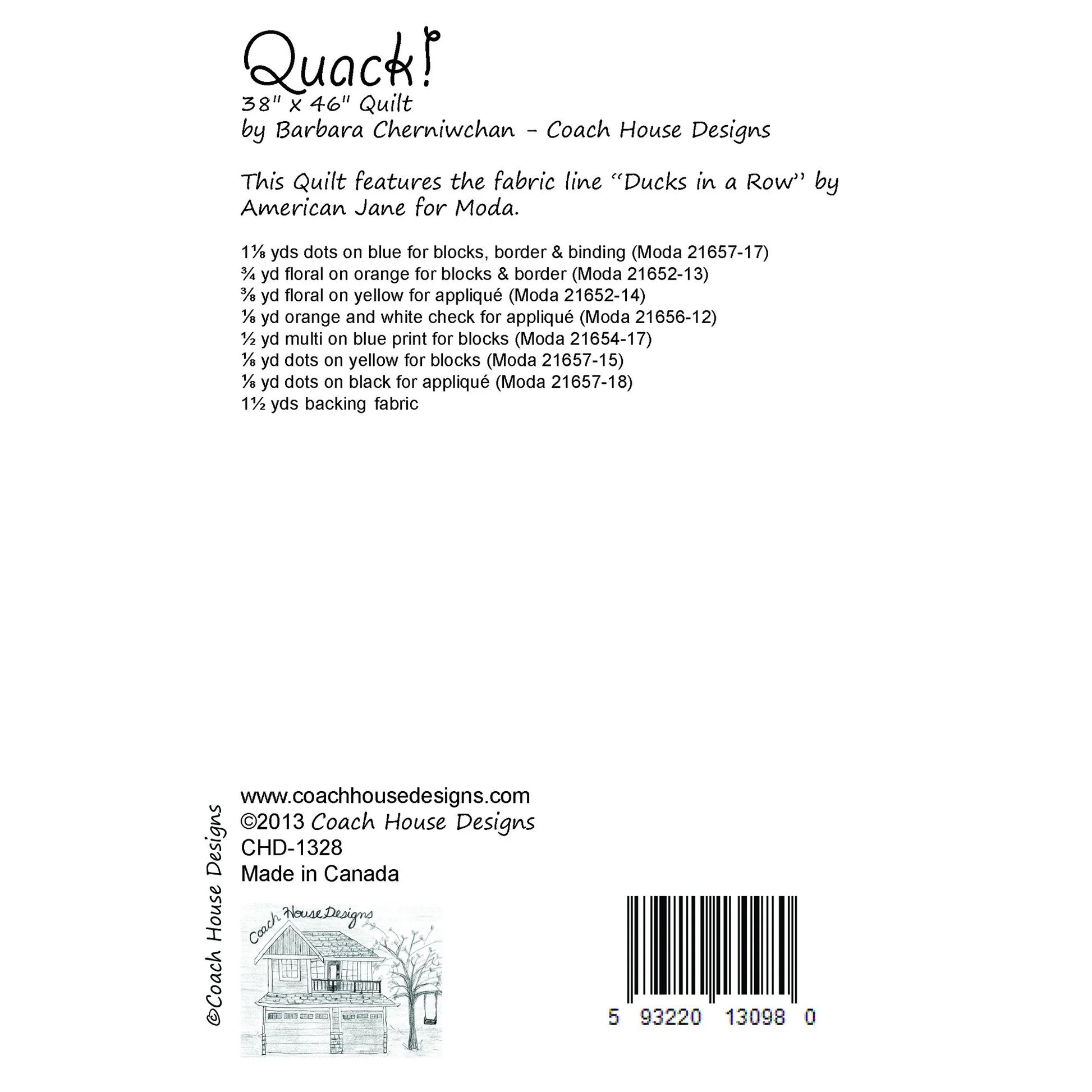 Tiny Waddles by Jessica Yon Lo : Quack Quilt Kit (Estimated Arrival January 2026)
