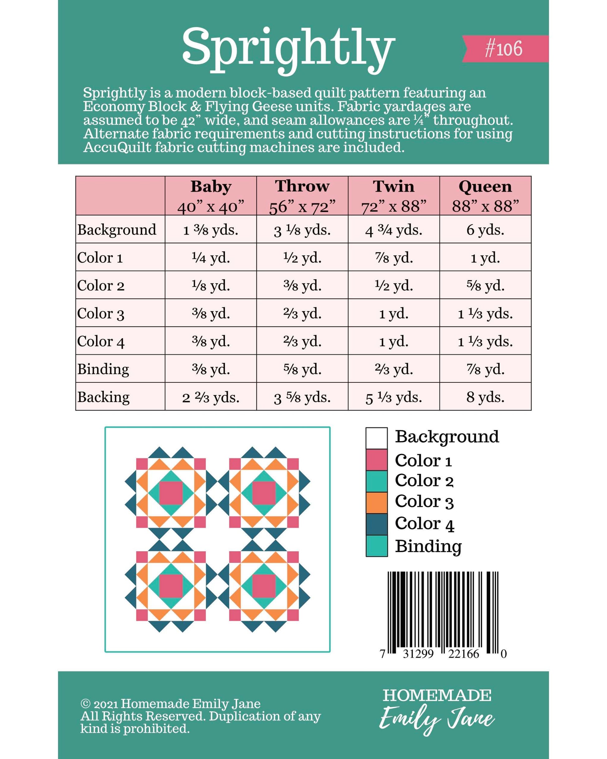 Tiny Waddles by Jessica Yon Lo : Sprightly Quilt Kit (Estimated Arrival January 2026)