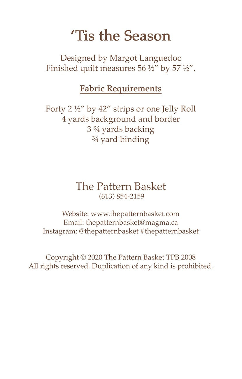 Tis The Season Quilt Pattern by The Pattern Basket