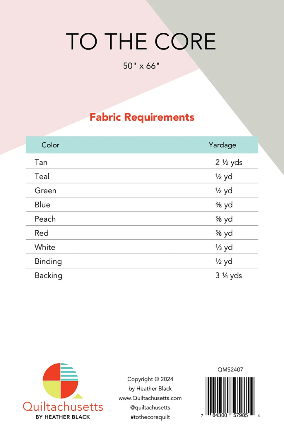 To the Core Quilt Pattern by Quiltachusetts