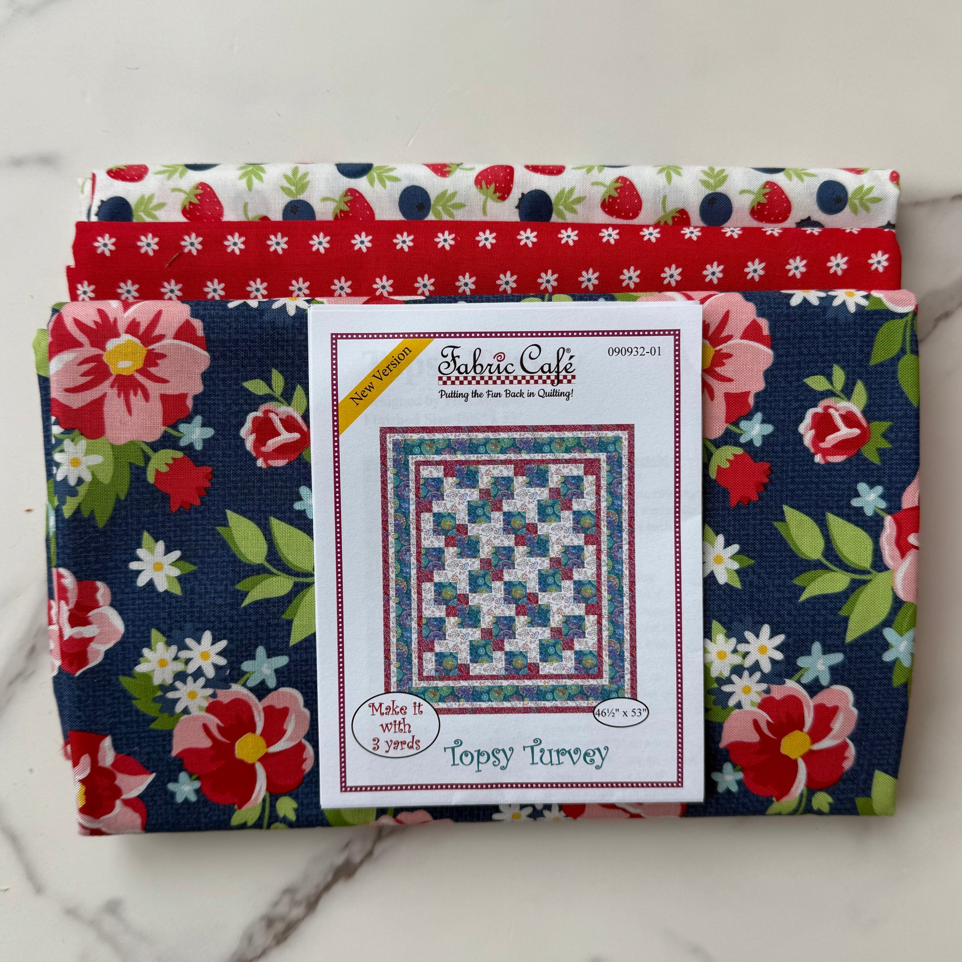 Topsy Turvey Quilt Kit featuring Berry Basket by April Rosenthal - 3 Yard Quilt Kit