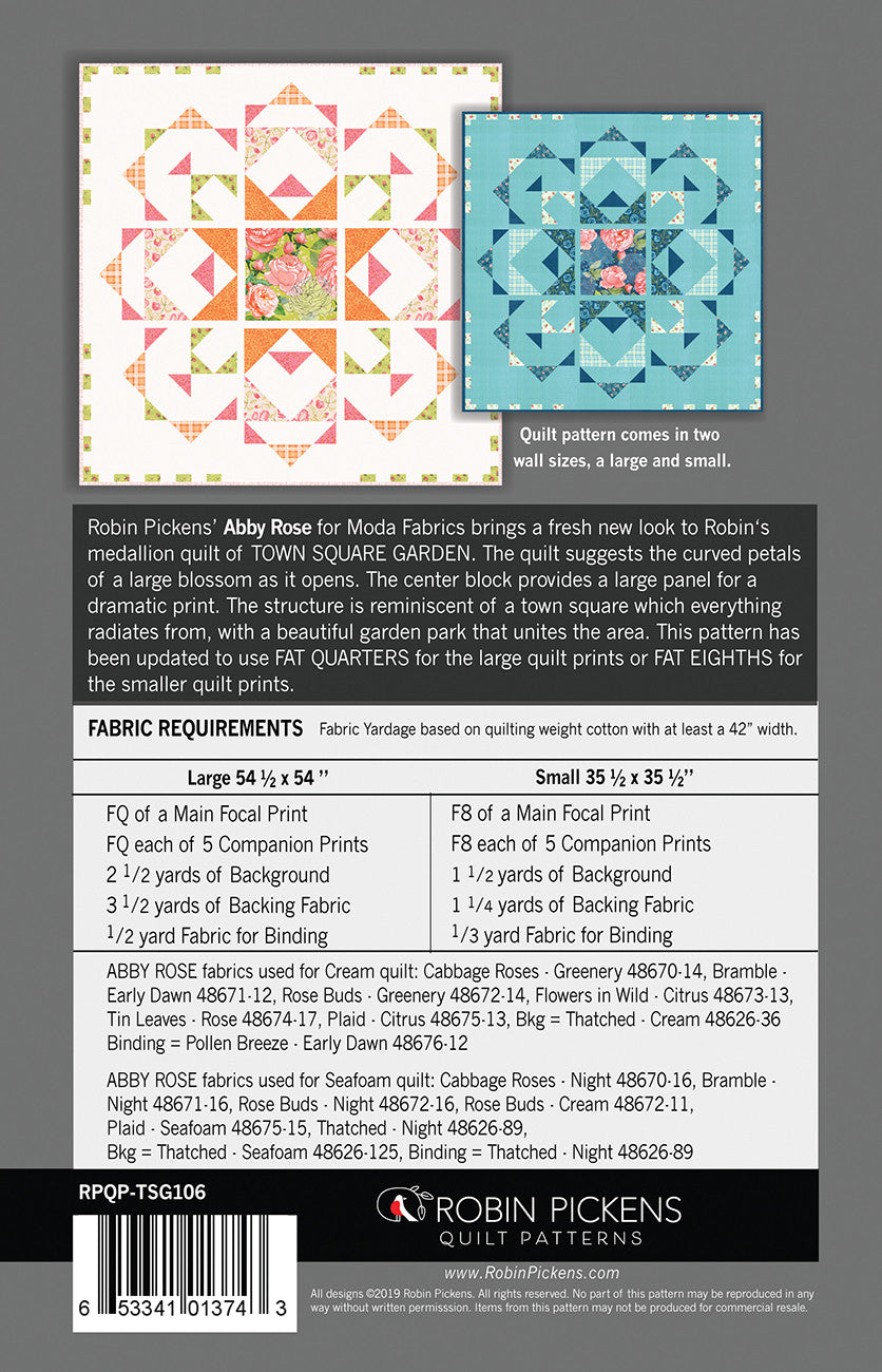 Town Square Garden Quilt Pattern by Robin Pickens