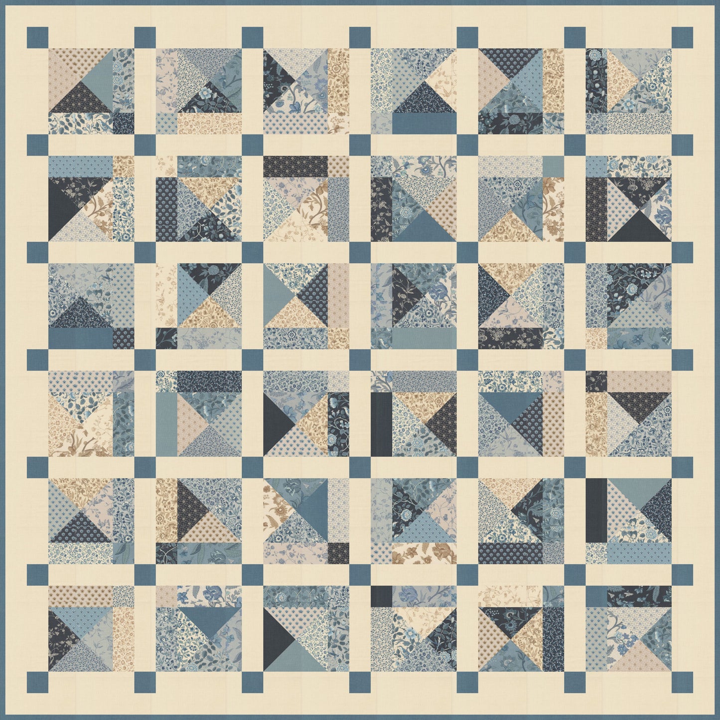 Trail Mix Quilt Kit Featuring Sacre Bleu by French General