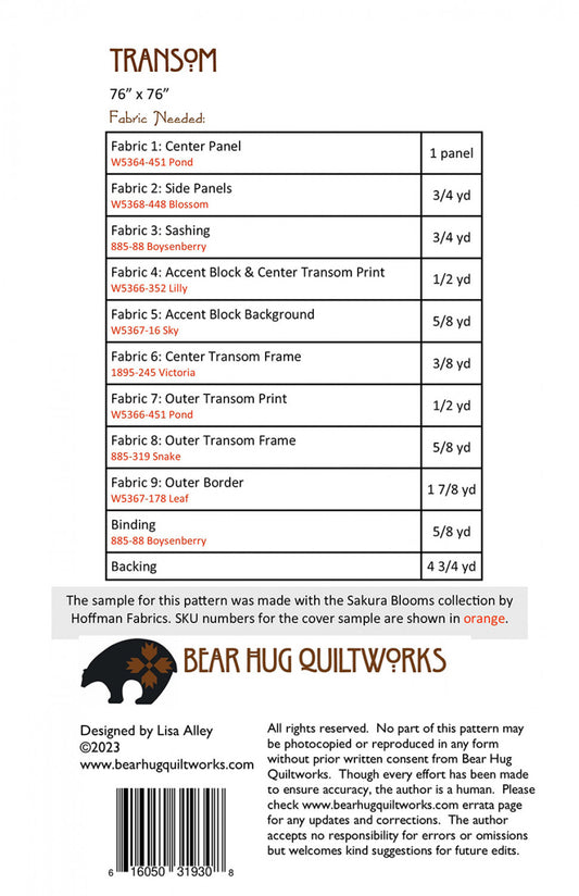 Transom # BHQ-288 - Special Order