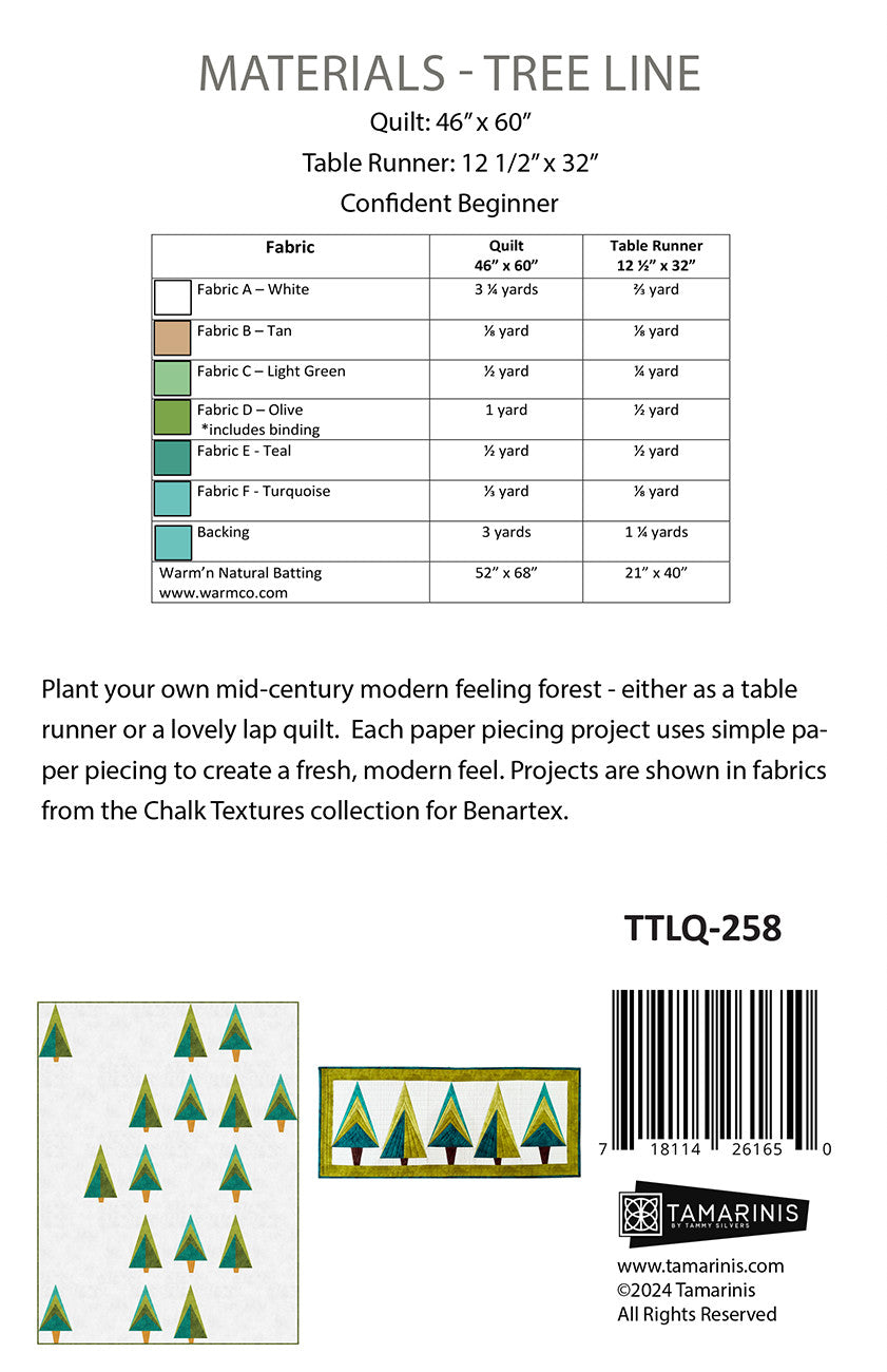 Tree Line Quilt Pattern by Tamarinis