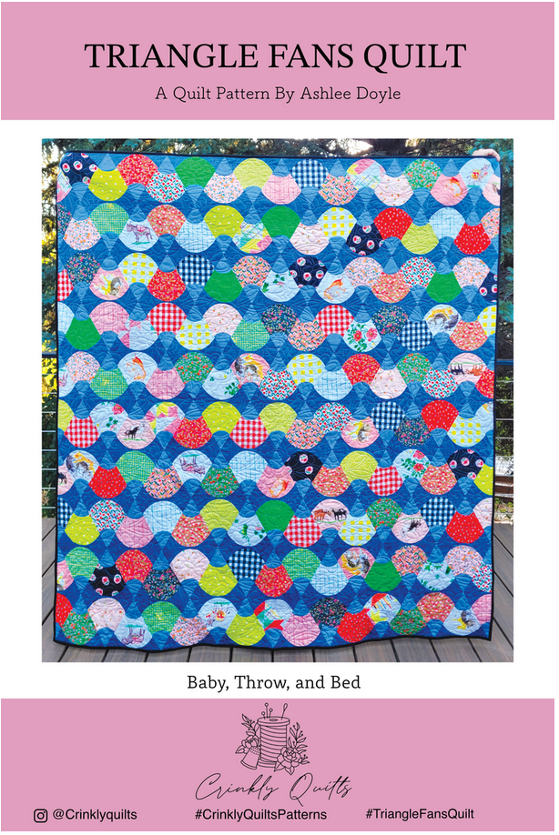 Triangle Fans Quilt Pattern by Crinkly Quilts
