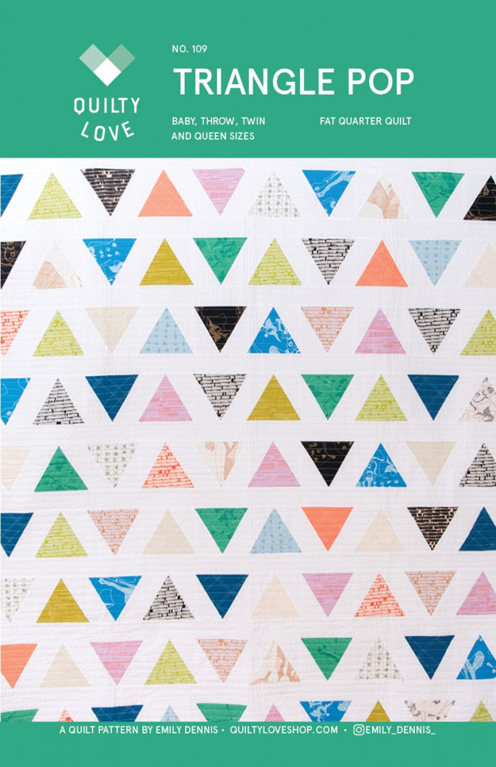 Triangle Pop Quilt Pattern by Quilty Love