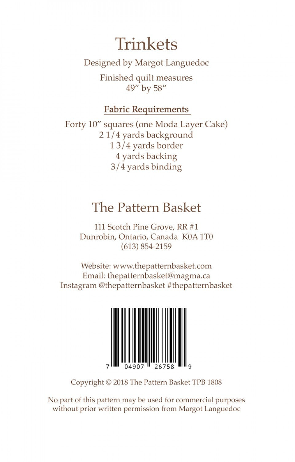 Trinkets Quilt Pattern by The Pattern Basket