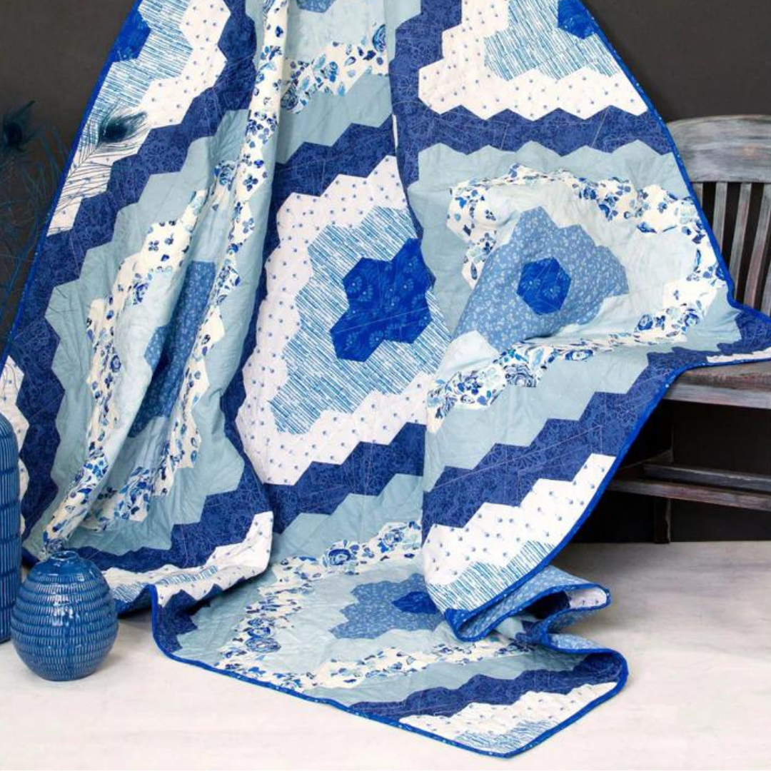 True Blue by Maureen Cracknell : Chinoiserie Quilt Kit
