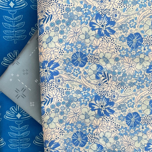 True Blue by Maureen Cracknell - Whole Cloth Quilt Kit Bundle #19