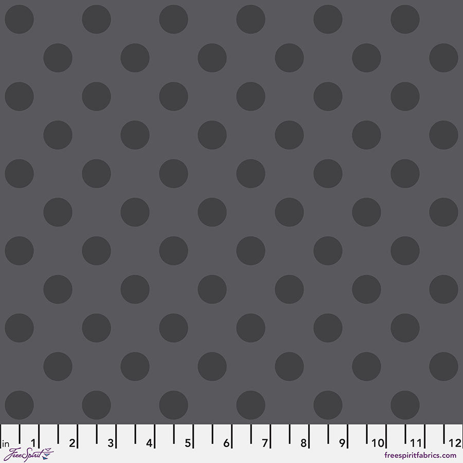 True Colors Graywork by Tula Pink : Pom Pom Carbon PWTP118.CARBON