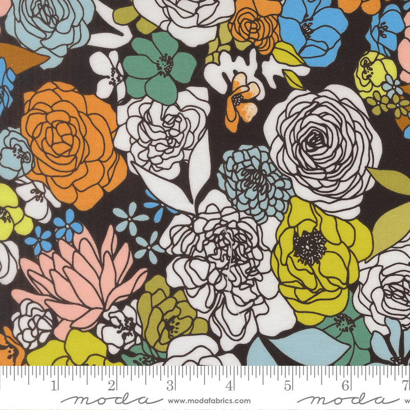 True to Hue by Alli K Design : Hidden Facet Florals Black As Night 11560 12