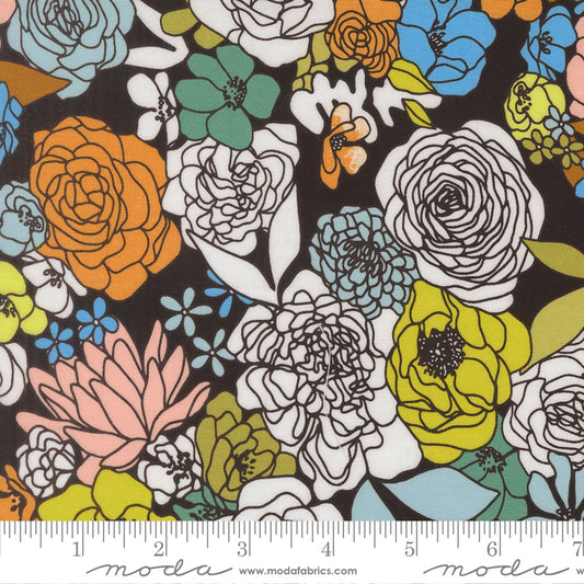 True to Hue by Alli K Design : Hidden Facet Florals Black As Night 11560 12
