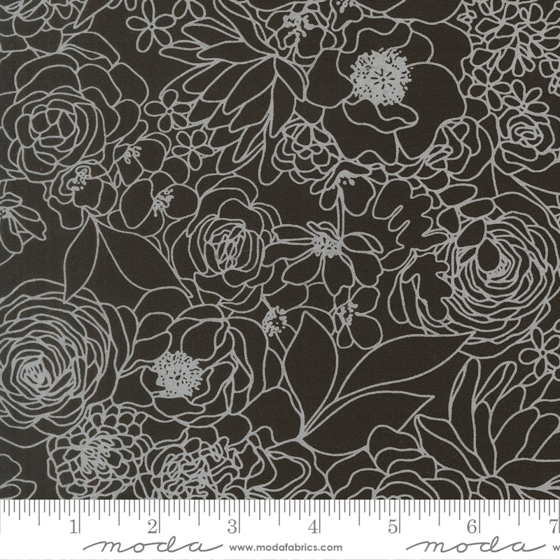 True to Hue by Alli K Design : Hidden Facet Florals Black As Night 11560 22