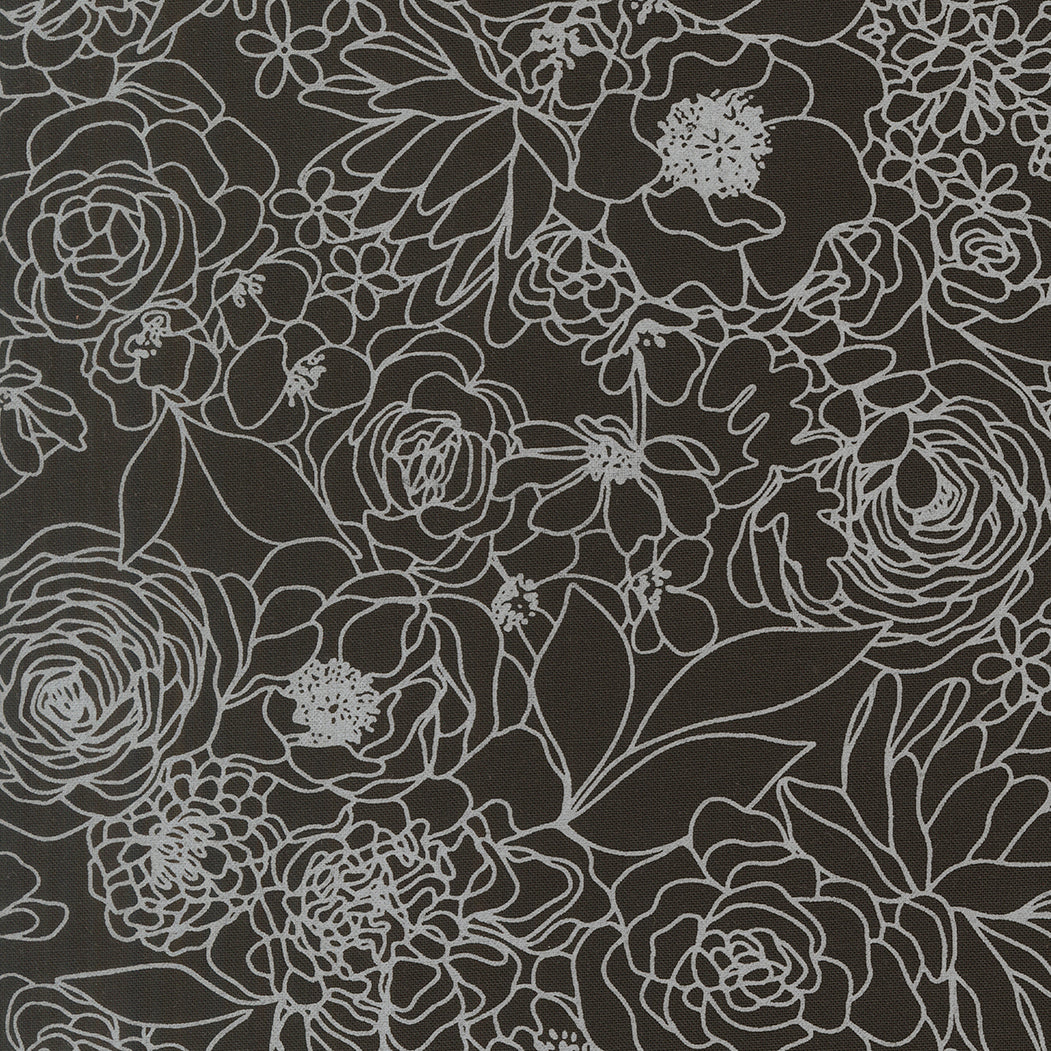 True to Hue by Alli K Design : Hidden Facet Florals Black As Night 11560 22
