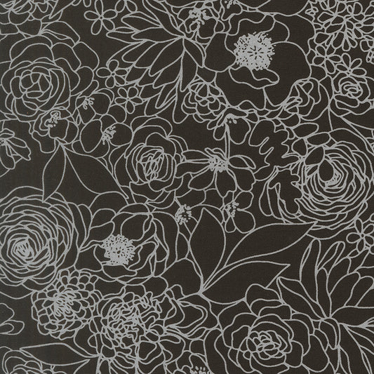 True to Hue by Alli K Design : Hidden Facet Florals Black As Night 11560 22