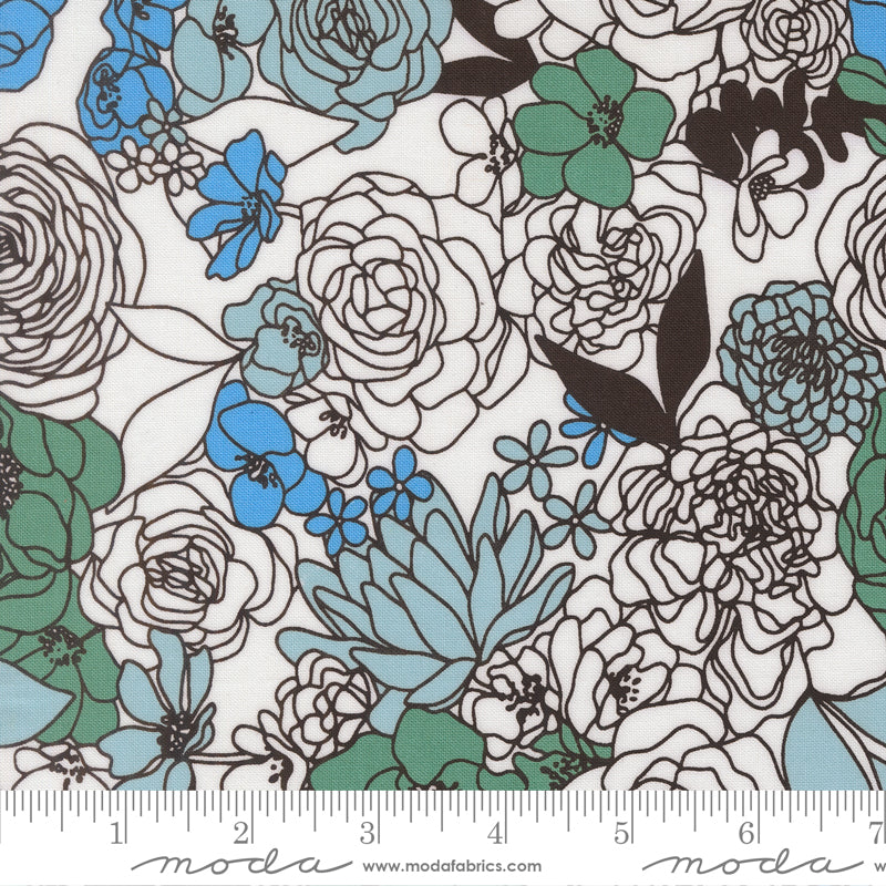True to Hue by Alli K Design : Hidden Facet Florals Love Dove Dusty Sky 11560 41