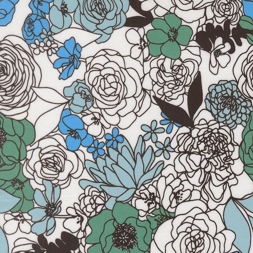 True to Hue by Alli K Design : Hidden Facet Florals Love Dove Dusty Sky 11560 41