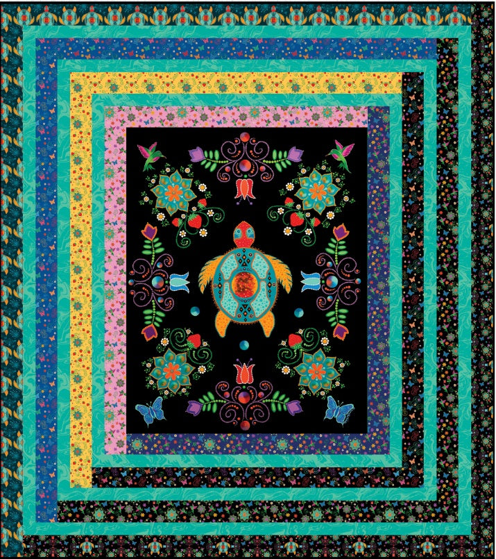 Truth by Tracey Metallic Designs : Log Cabin Quilt Front Shop Sample