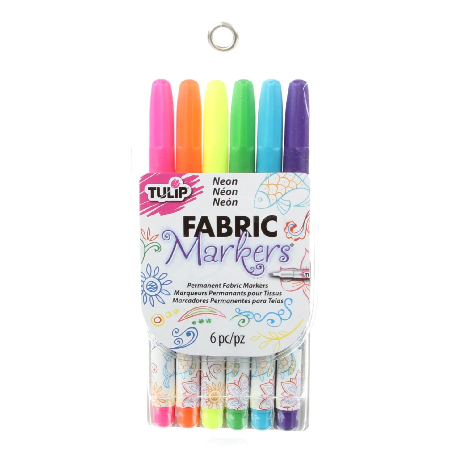 Tulip Fine Tip Neon 6 Pack Fabric Markers # 28975