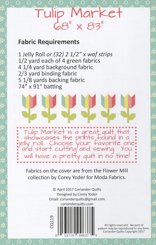 Tulip Market Quilt Pattern by Coriander Quilts - Special Order