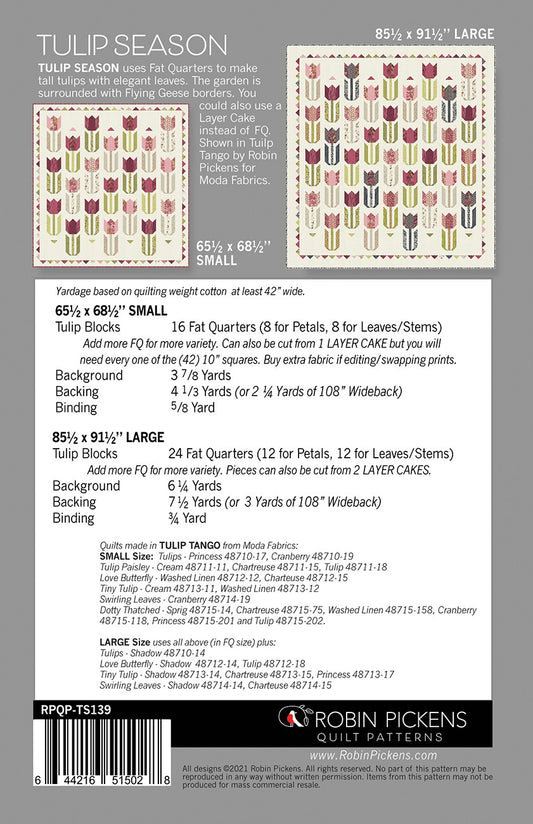 Tulip Season Quilt Pattern by Robin Pickens