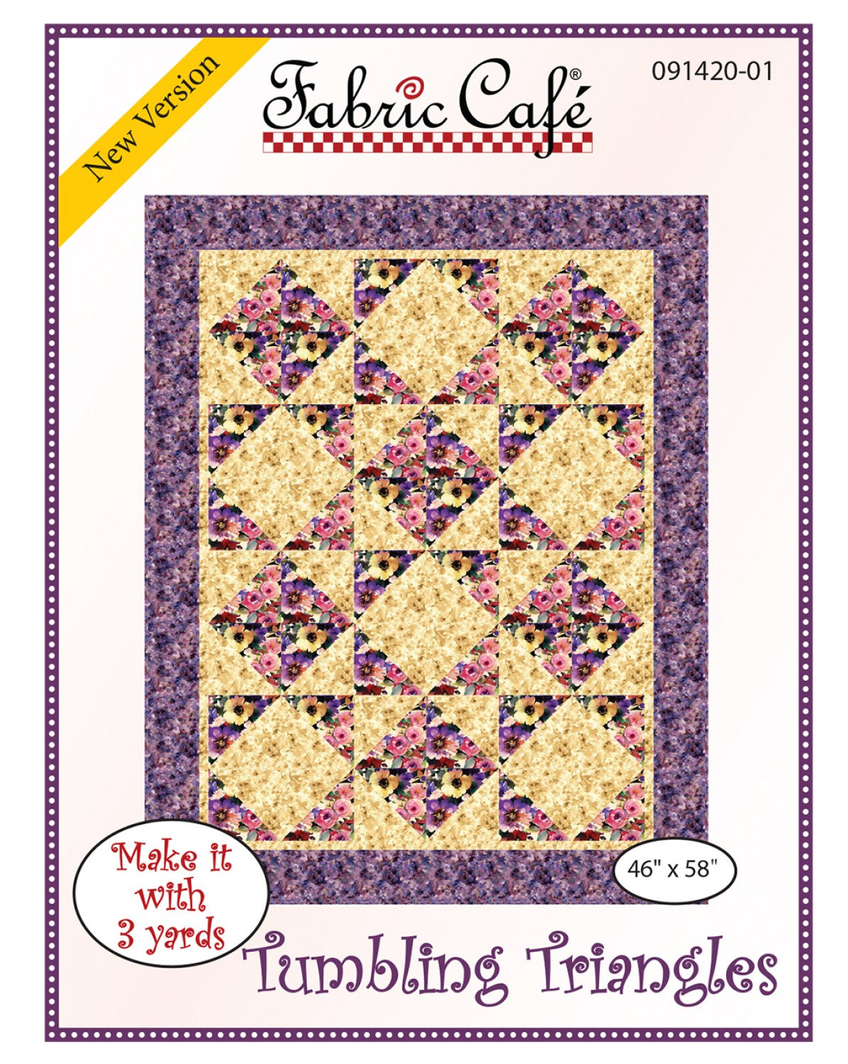Tumbling Triangles Quilt Pattern by Fabric Cafe