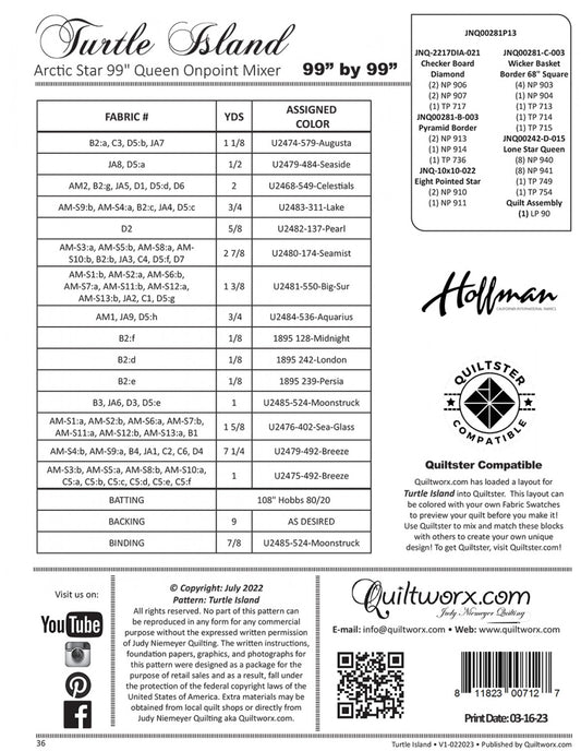 Turtle Island # JNQ00281P13 - Special Order