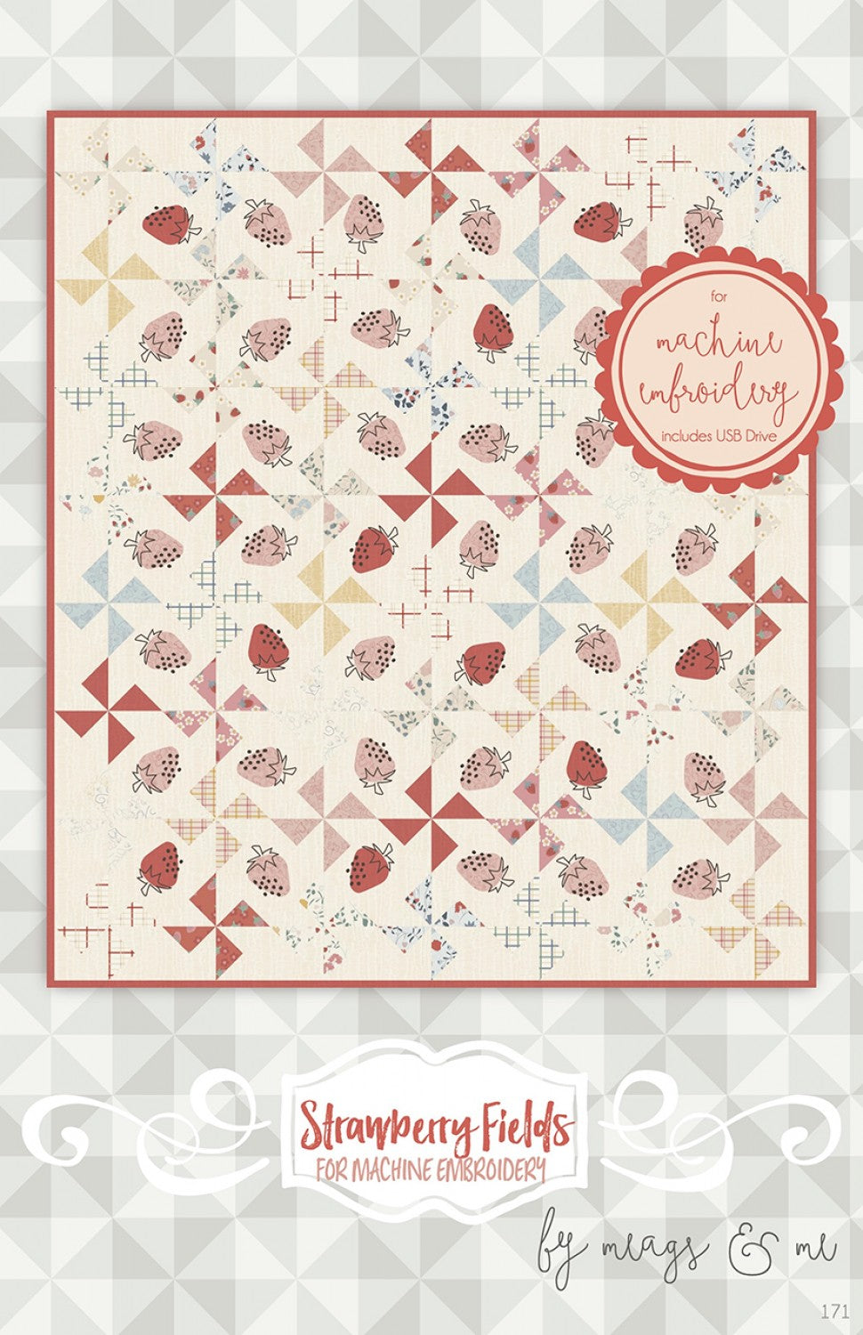 USB Strawberry Fields for Machine Embroidery # MAMP171 - Special Order
