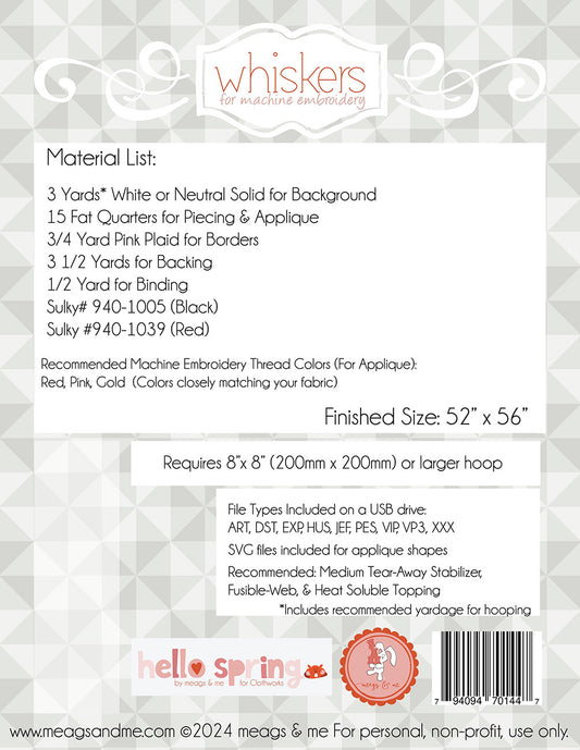 USB Whiskers for Machine Embroidery # MAMP185- Special Order