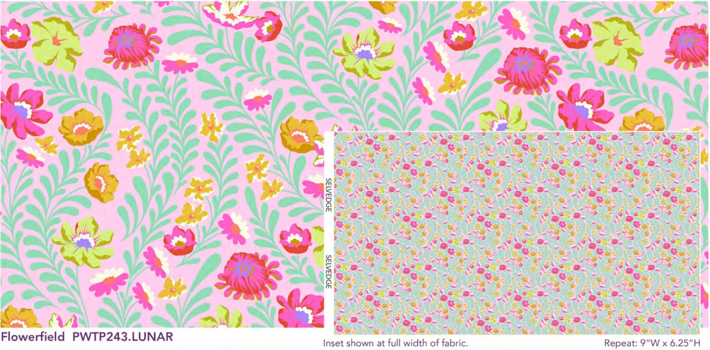 Untamed by Tula Pink: Flower Field PWTP243.Lunar