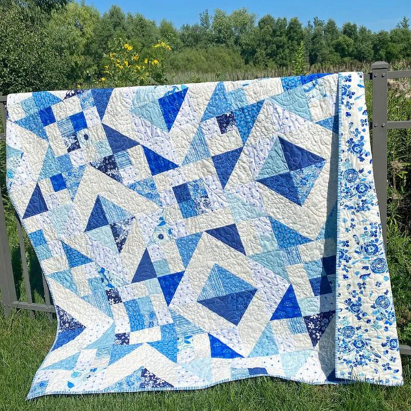 True Blue by Maureen Cracknell  : Filtered Sunshine Quilt Kit 72.5" x 72.5"