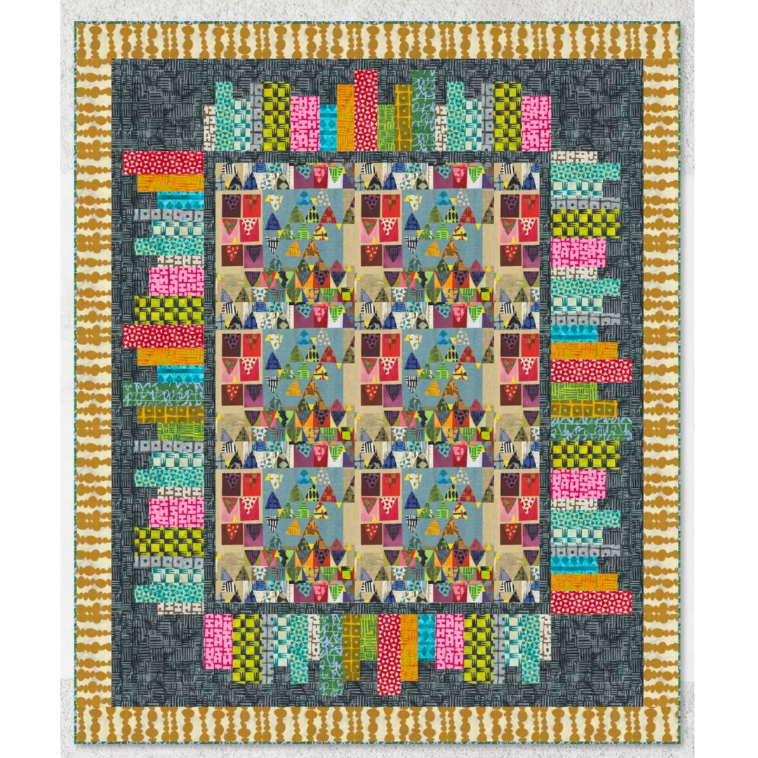 Pre-Order Poets Hubbub Quilt Kit featuring Stenographers Notebook & Open Space by Marcia Derse - Quilt Kit (Estimated Ship Date Sept. 2024)