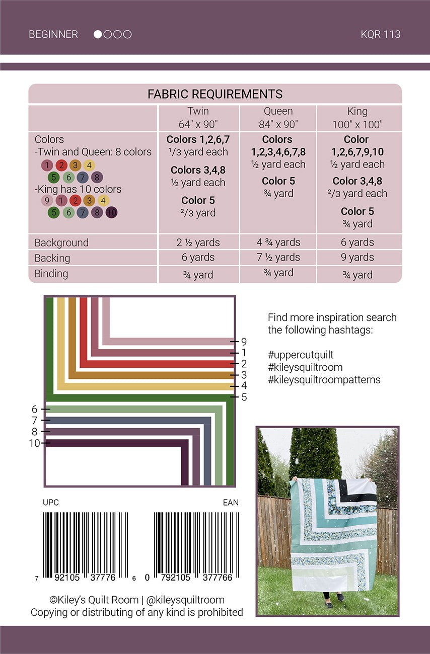 Upper Cut 2.0 Quilt Pattern by Kiley's Quilt Room