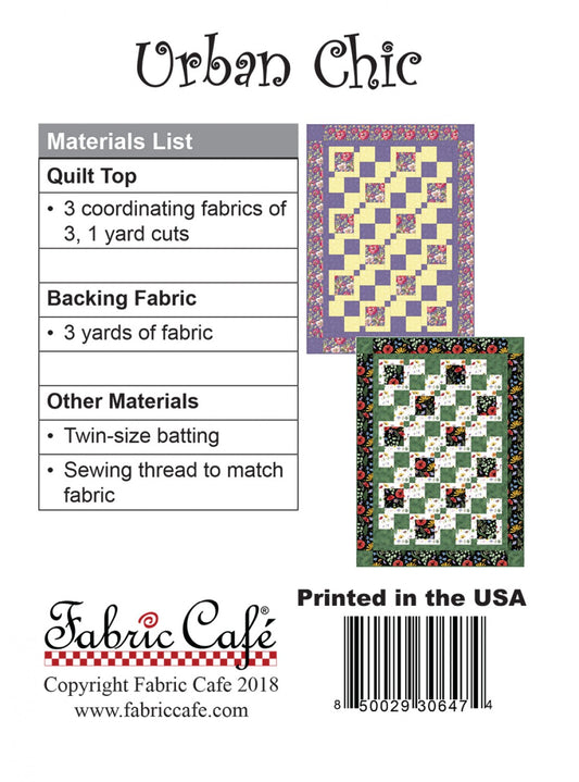Urban Chic Quilt Pattern by Fabric Cafe