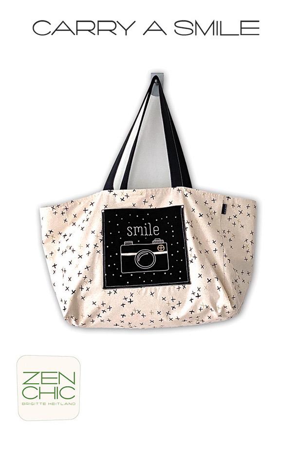 Urban Whisper Mochi Linen by Zen Chic : Carry A Smile Bag Pattern # ZC CABP