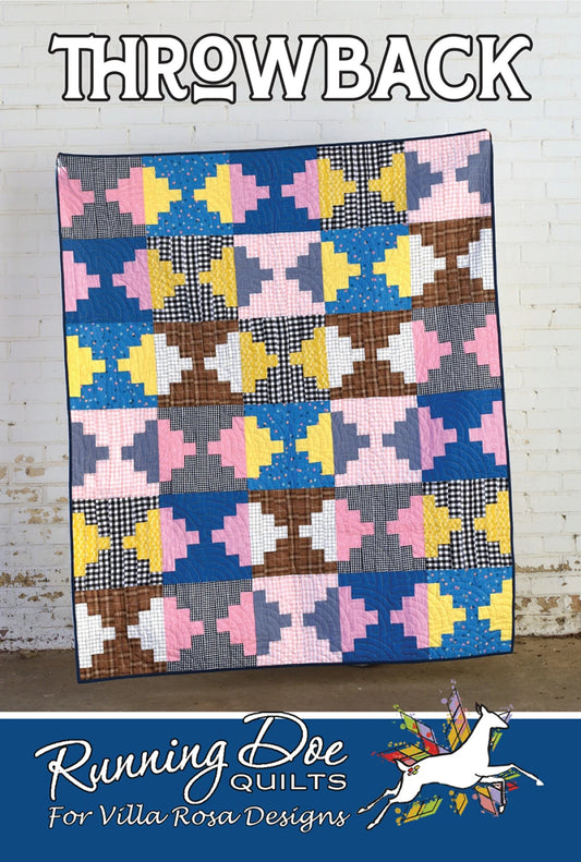 Throwback Quilt Pattern by Running Doe Quilts for Villa Rosa Designs