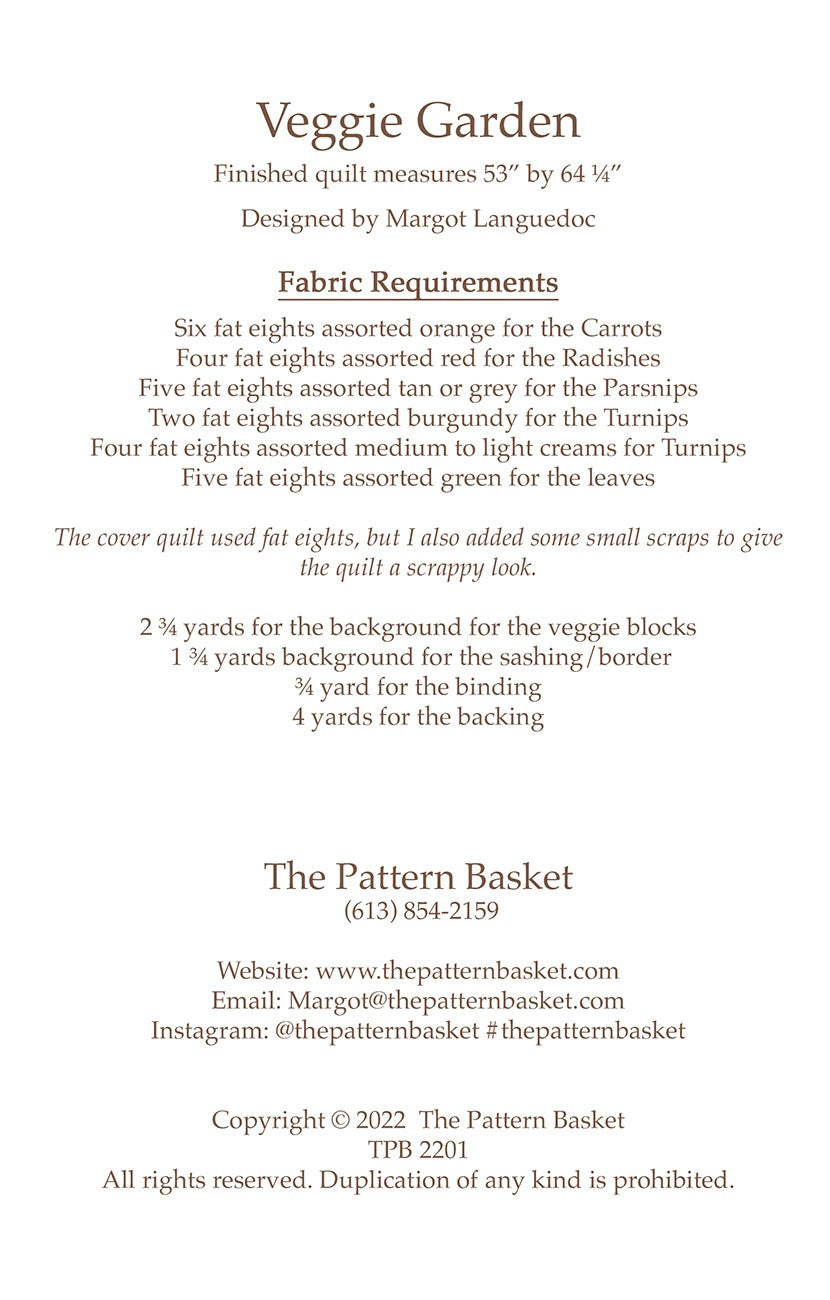 Veggie Garden Quilt Pattern by The Pattern Basket