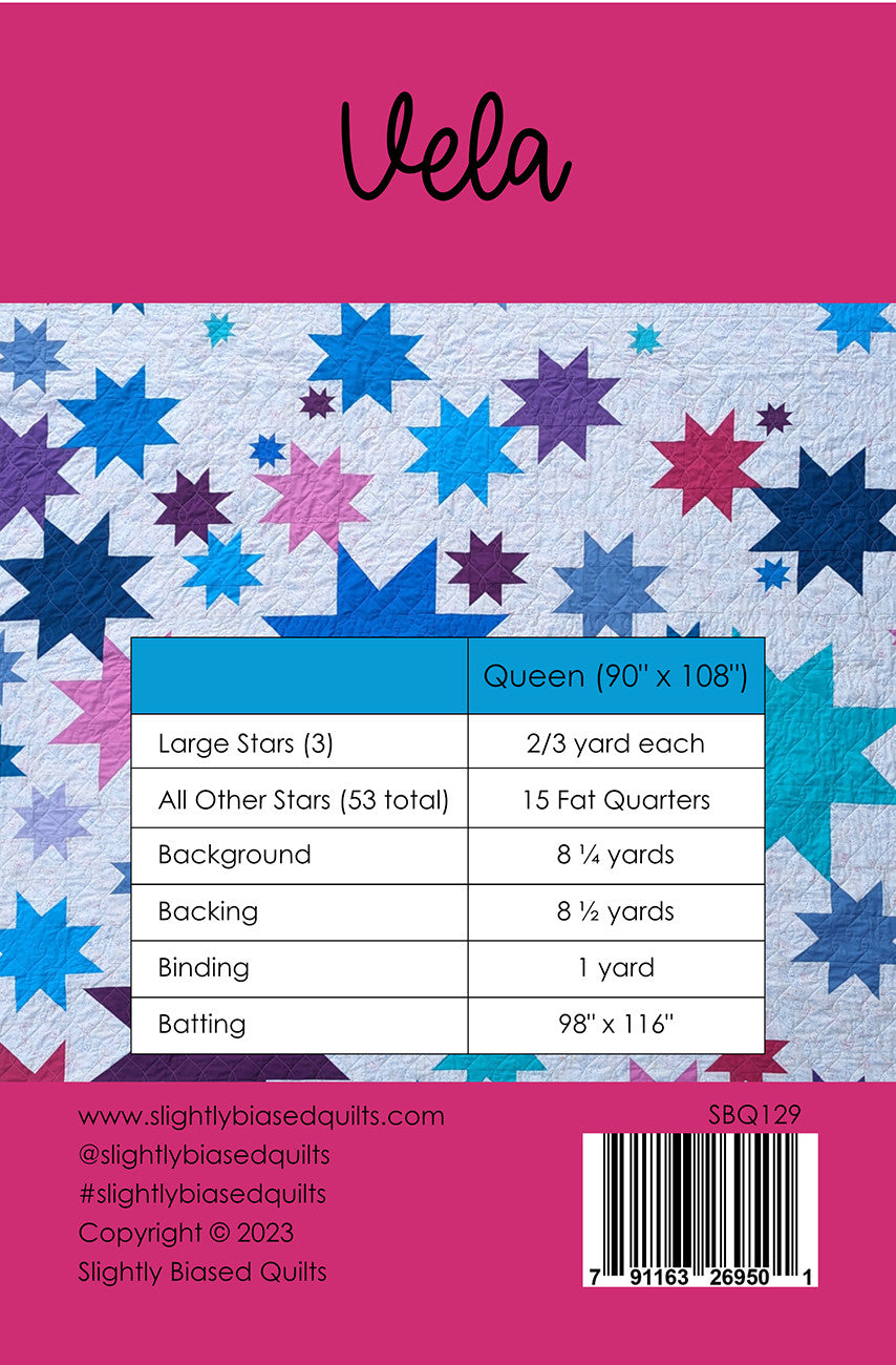 Vela Queen Quilt Pattern by Slightly Biased Quilts