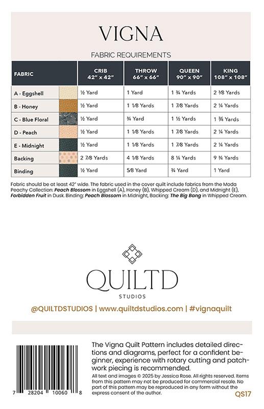 Vigna Quilt Pattern by Quiltd Studios