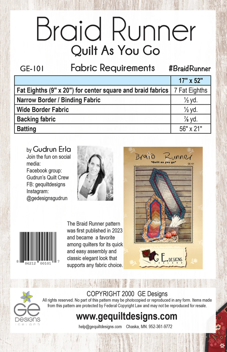 Villa Sol by Jennifer Moore : Braid Table Runner Quilt-As-You-Go Kit