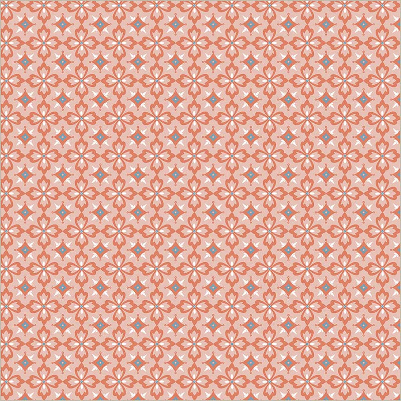 Villa Sol by Jennifer Moore : Flower Tiles Salmon 55233-7