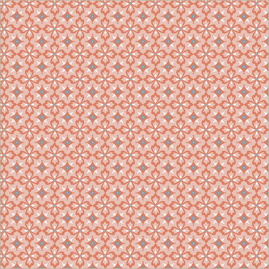 Villa Sol by Jennifer Moore : Flower Tiles Salmon 55233-7