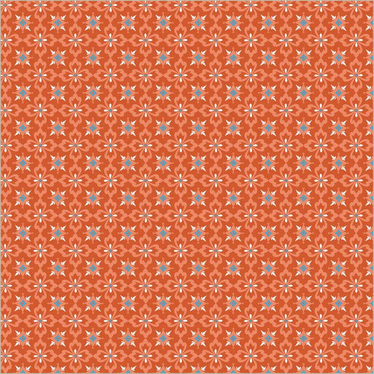 Villa Sol by Jennifer Moore : Flower Tiles Tomato 55233-9