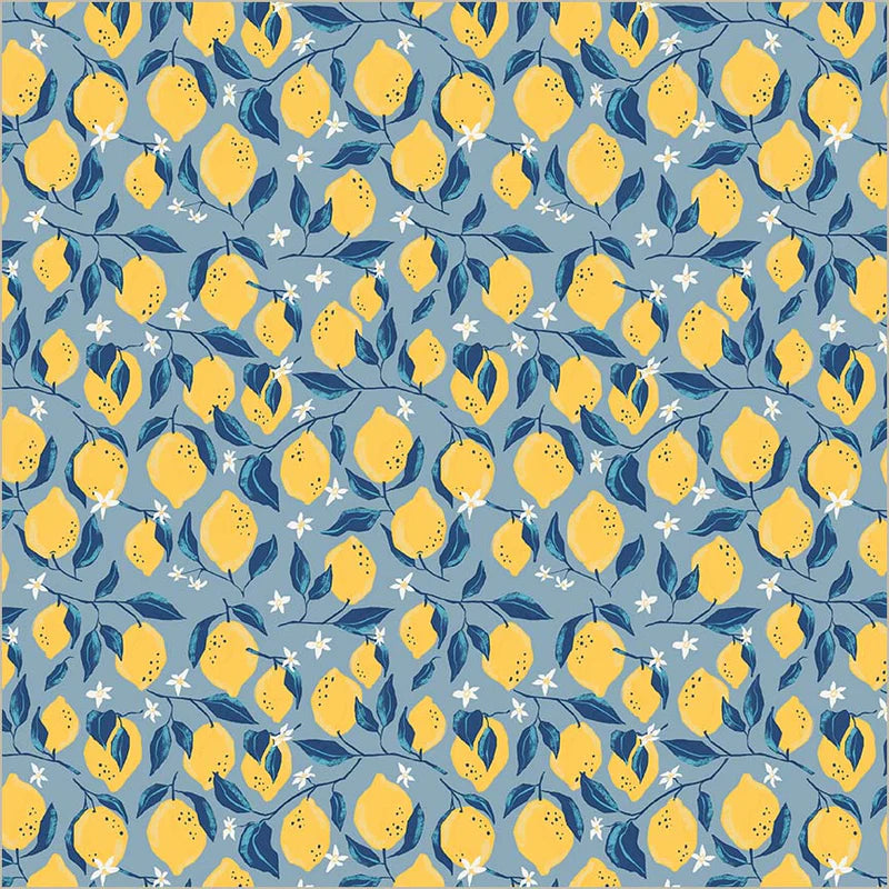 Villa Sol by Jennifer Moore : Lemons Sea Blue 55229-2