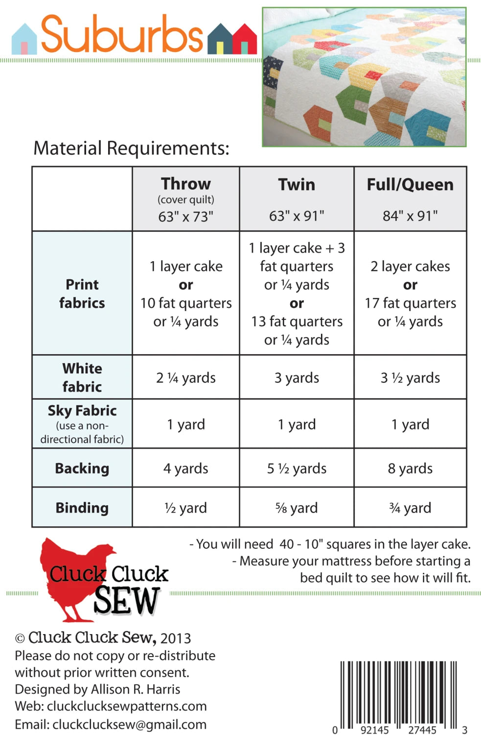 Villa Sol by Jennifer Moore : Suburbs Quilt Kit