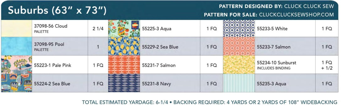 Villa Sol by Jennifer Moore : Suburbs Quilt Kit