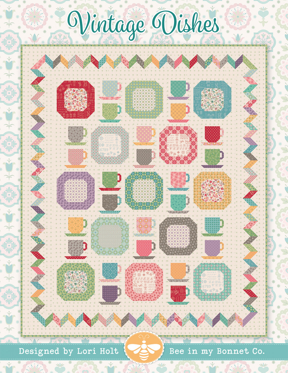 Vintage Dishes Quilt Pattern by It’s Sew Emma